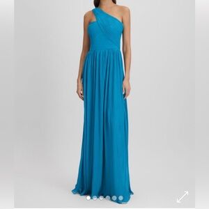 AMUR skye deep V pleated gown